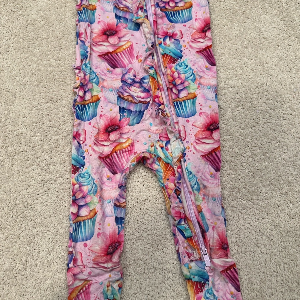 Colorful Cupcake Print Kids Footies